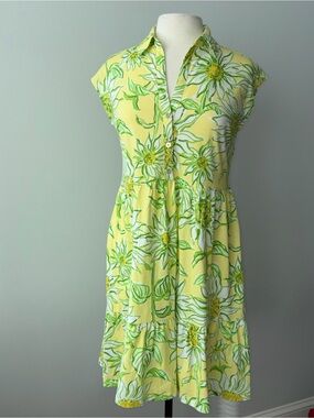 NWT Lilly Pulitzer Arley S Dress Limoncello Sunbelievable Sunflower green yellow